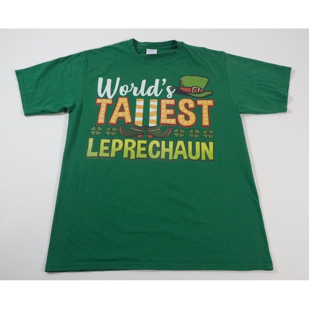 Port & Company T-Shirt Mens M Green Worlds Tallest Leprechaun Graphic St Patrick
